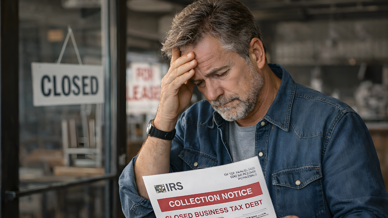 IRS collection notice for closed business tax debt