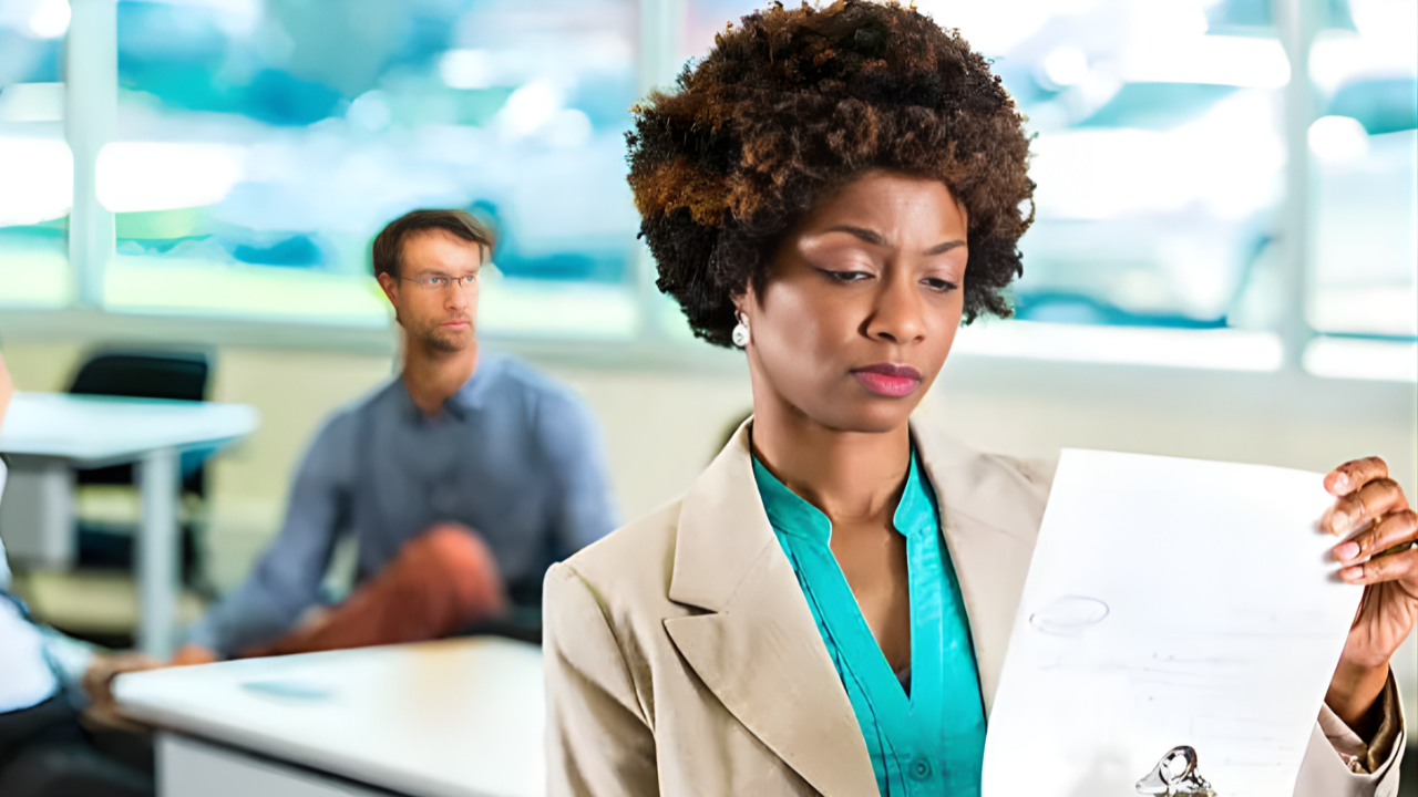 Texas business owner reviewing sales tax documents and invoices