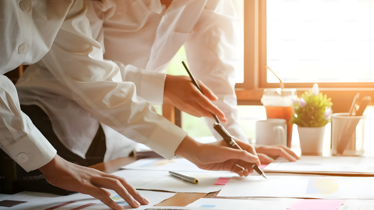 Business audit paperwork and documentation review