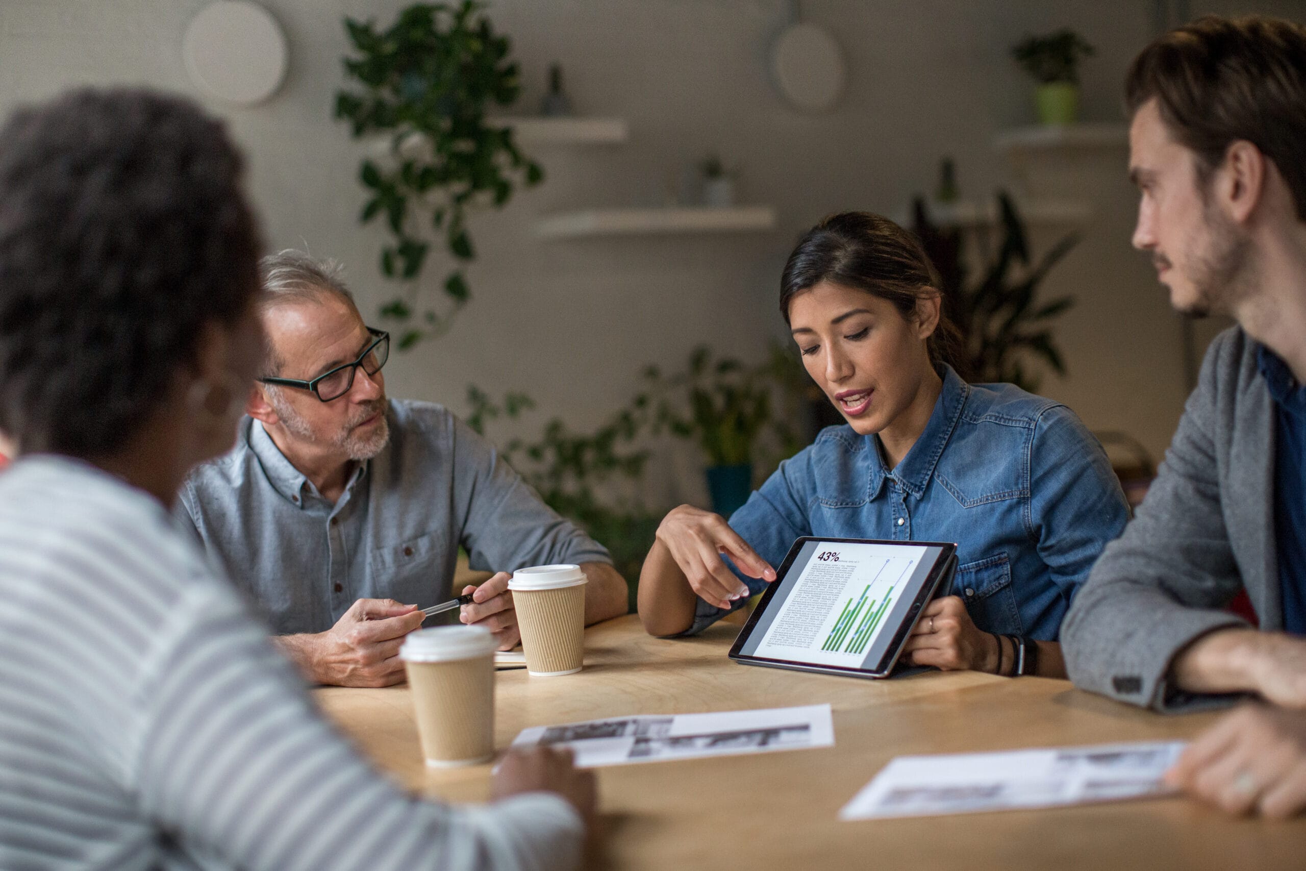 Businesswoman giving a presentation in a business meeting