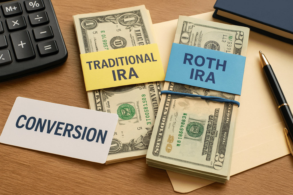 20250612 2218 Roth IRA Conversion Scene simple compose 01jxj7z2wsefz8ew8q0xfm9mp7