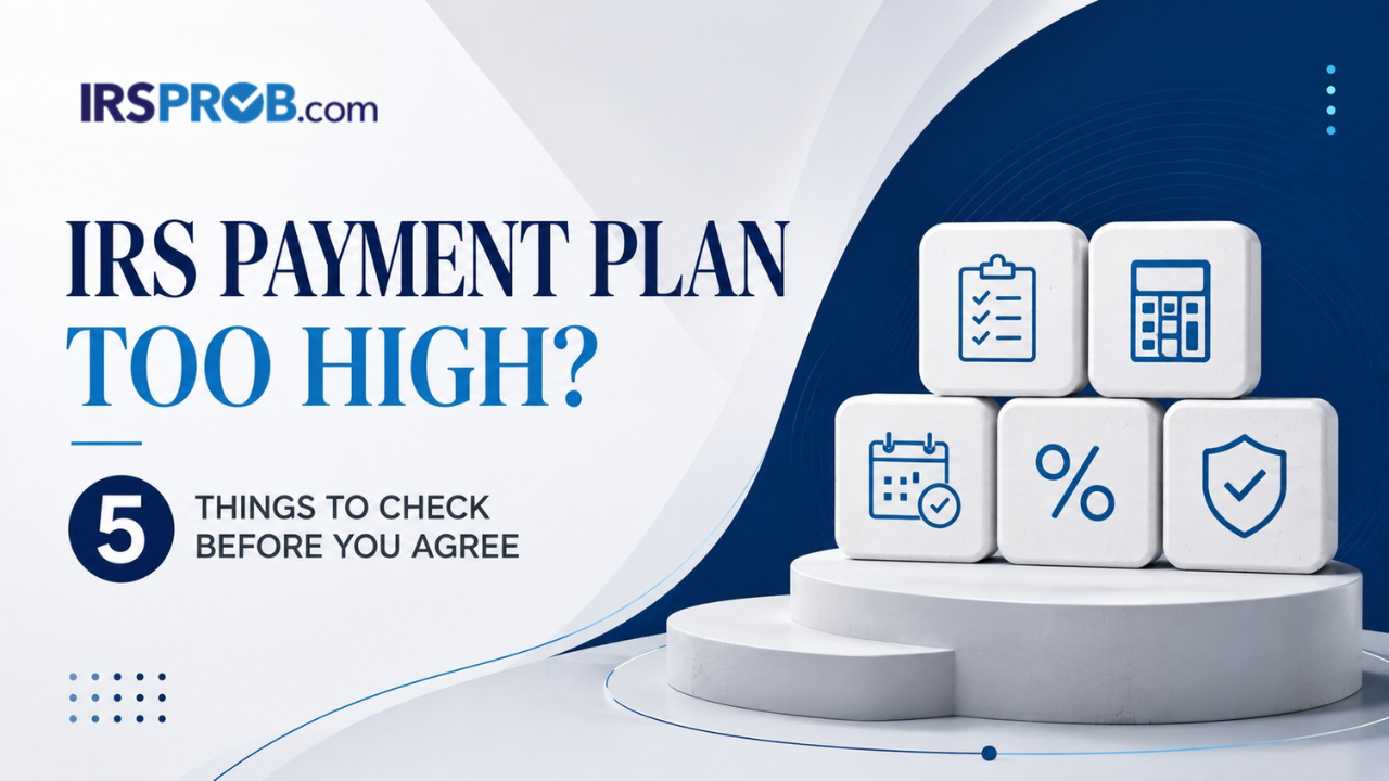 IRS payment plan too high